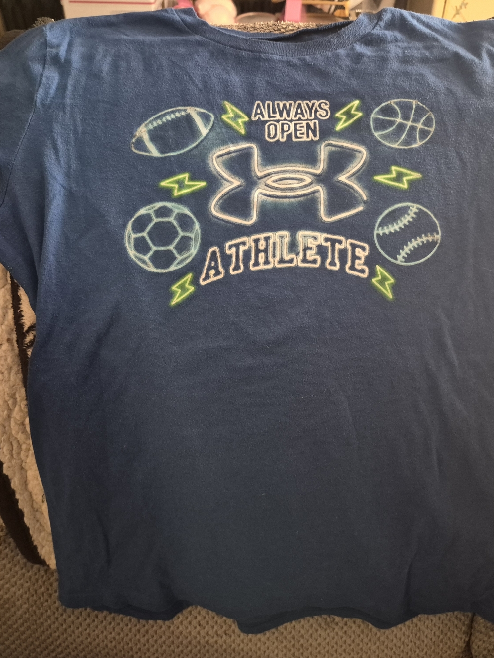 Under Armour Blue Graphic 'Athlete' Short Sleeve Tee